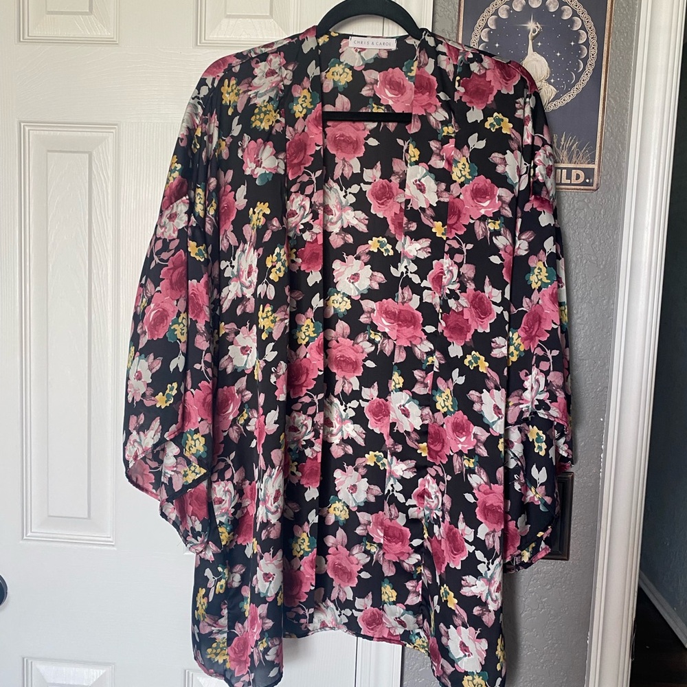 Chris and Carol floral kimono